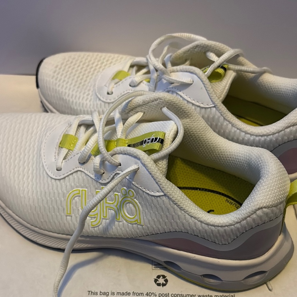 Ryka White and Yellow Athletic Shoes
